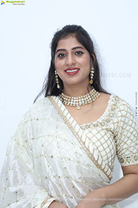 Naziya Khan stills in White Traditional Lehenga Choli