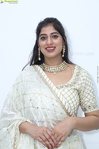 Naziya Khan stills in White Traditional Lehenga Choli