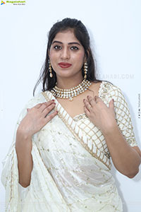 Naziya Khan stills in White Traditional Lehenga Choli