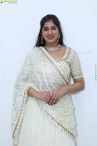 Naziya Khan stills in White Traditional Lehenga Choli