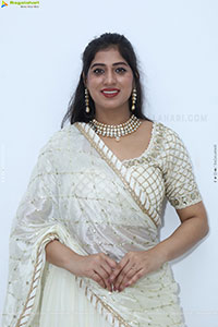Naziya Khan stills in White Traditional Lehenga Choli