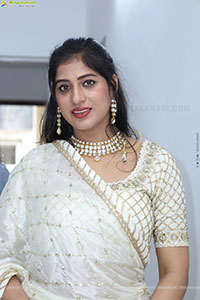 Naziya Khan stills in White Traditional Lehenga Choli