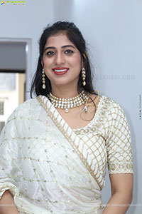 Naziya Khan stills in White Traditional Lehenga Choli