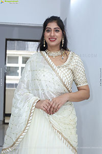 Naziya Khan stills in White Traditional Lehenga Choli