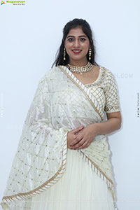 Naziya Khan stills in White Traditional Lehenga Choli