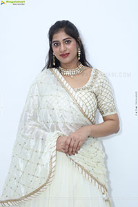 Naziya Khan stills in White Traditional Lehenga Choli