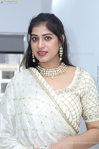 Naziya Khan stills in White Traditional Lehenga Choli
