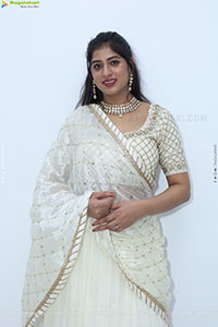 Naziya Khan stills in White Traditional Lehenga Choli