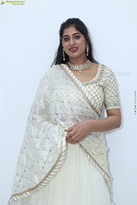 Naziya Khan stills in White Traditional Lehenga Choli