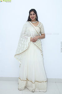 Naziya Khan stills in White Traditional Lehenga Choli