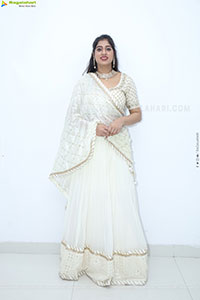 Naziya Khan stills in White Traditional Lehenga Choli