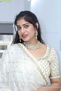 Naziya Khan stills in White Traditional Lehenga Choli