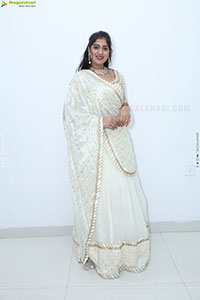 Naziya Khan stills in White Traditional Lehenga Choli