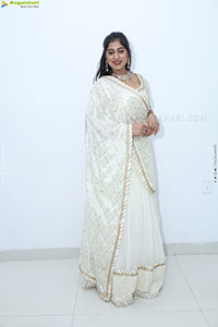Naziya Khan stills in White Traditional Lehenga Choli