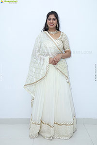 Naziya Khan stills in White Traditional Lehenga Choli