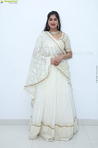 Naziya Khan stills in White Traditional Lehenga Choli