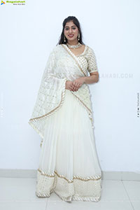 Naziya Khan stills in White Traditional Lehenga Choli