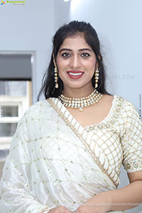 Naziya Khan stills in White Traditional Lehenga Choli