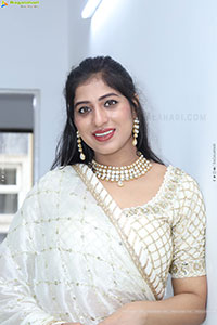 Naziya Khan stills in White Traditional Lehenga Choli