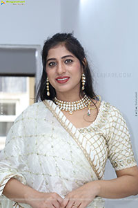Naziya Khan stills in White Traditional Lehenga Choli