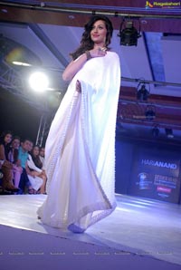 Hamsa Nandini Walks the Ramp in Transparent White Saree at Hyderabad International Fashion Week 2011 (Day 3)