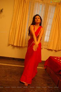 Sada Hot Red Saree Mythri