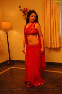 Sada Hot Red Saree Mythri