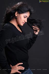 Tanusha in Black Dress