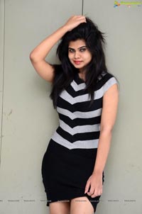 Alekhya in Striped Dress