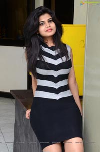 Alekhya in Striped Dress