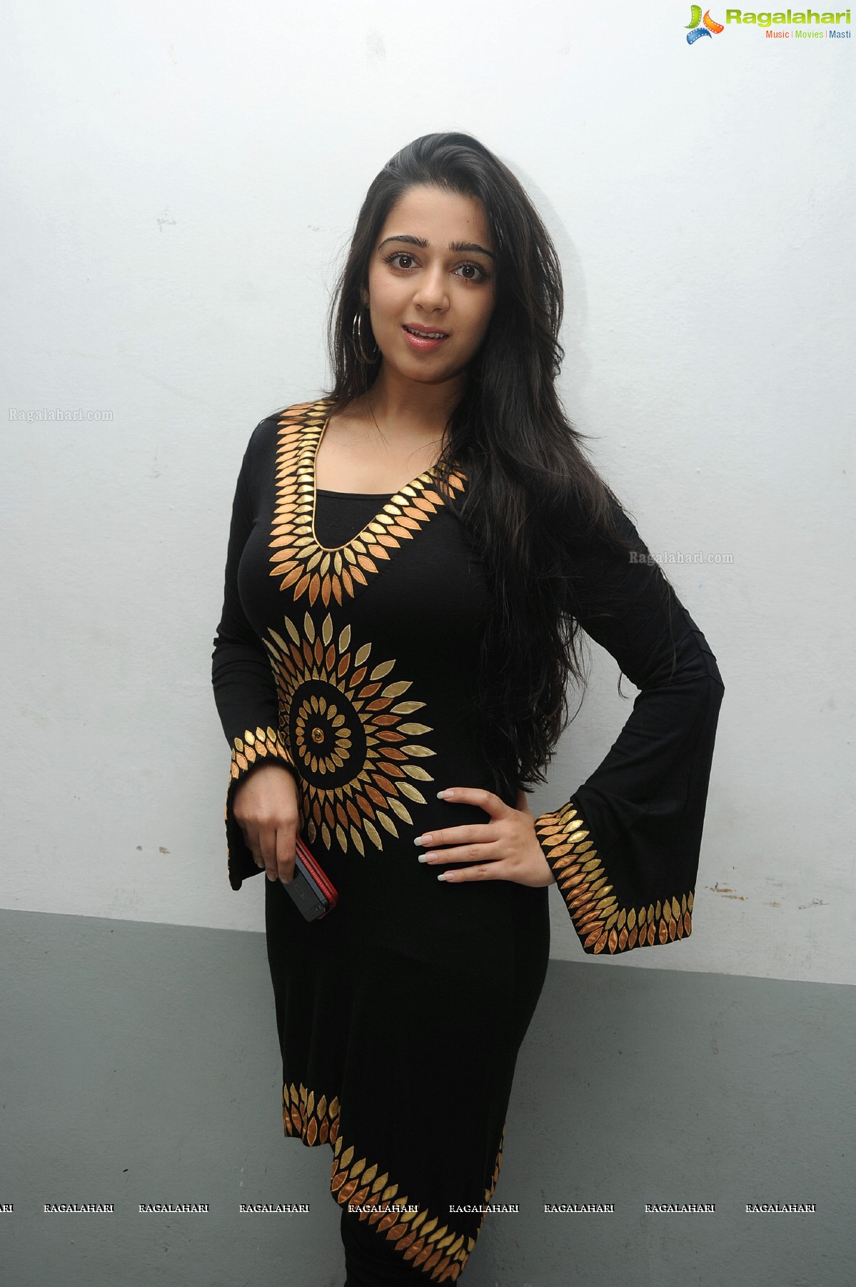 Charmme in Black Dress at Prathighatana Teaser Launch, Exclusive Photos