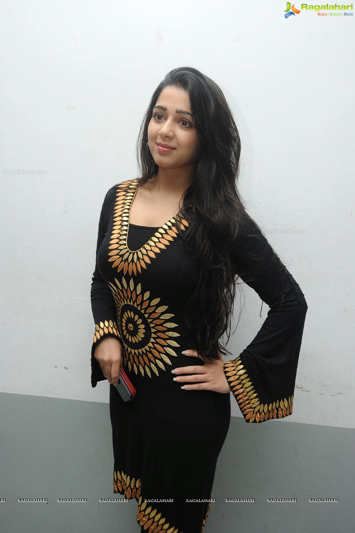 Charmme in Black Dress at Prathighatana Teaser Launch, Exclusive Photos