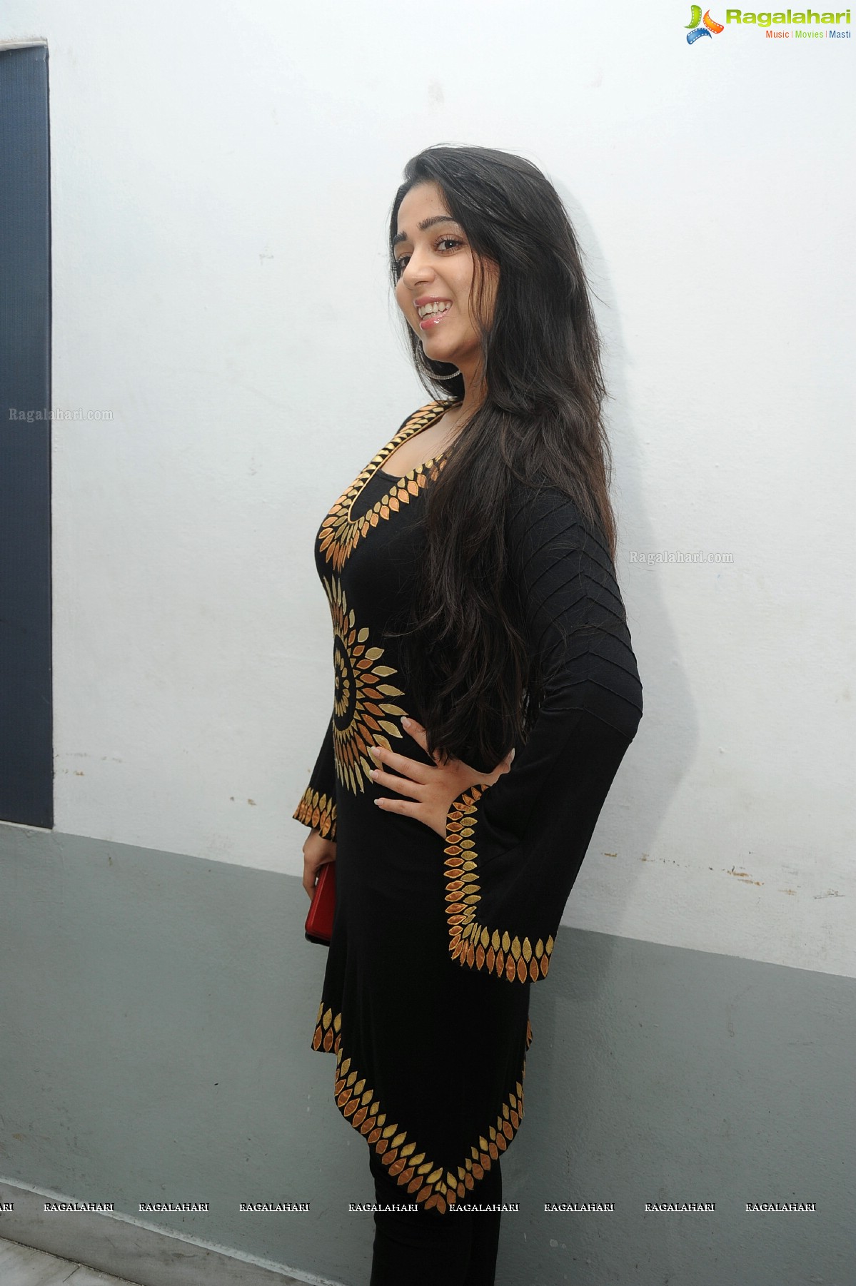 Charmme in Black Dress at Prathighatana Teaser Launch, Exclusive Photos