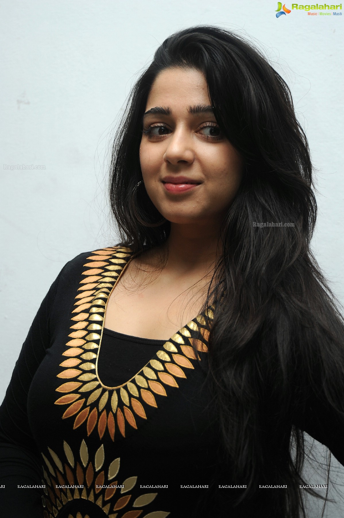 Charmme in Black Dress at Prathighatana Teaser Launch, Exclusive Photos