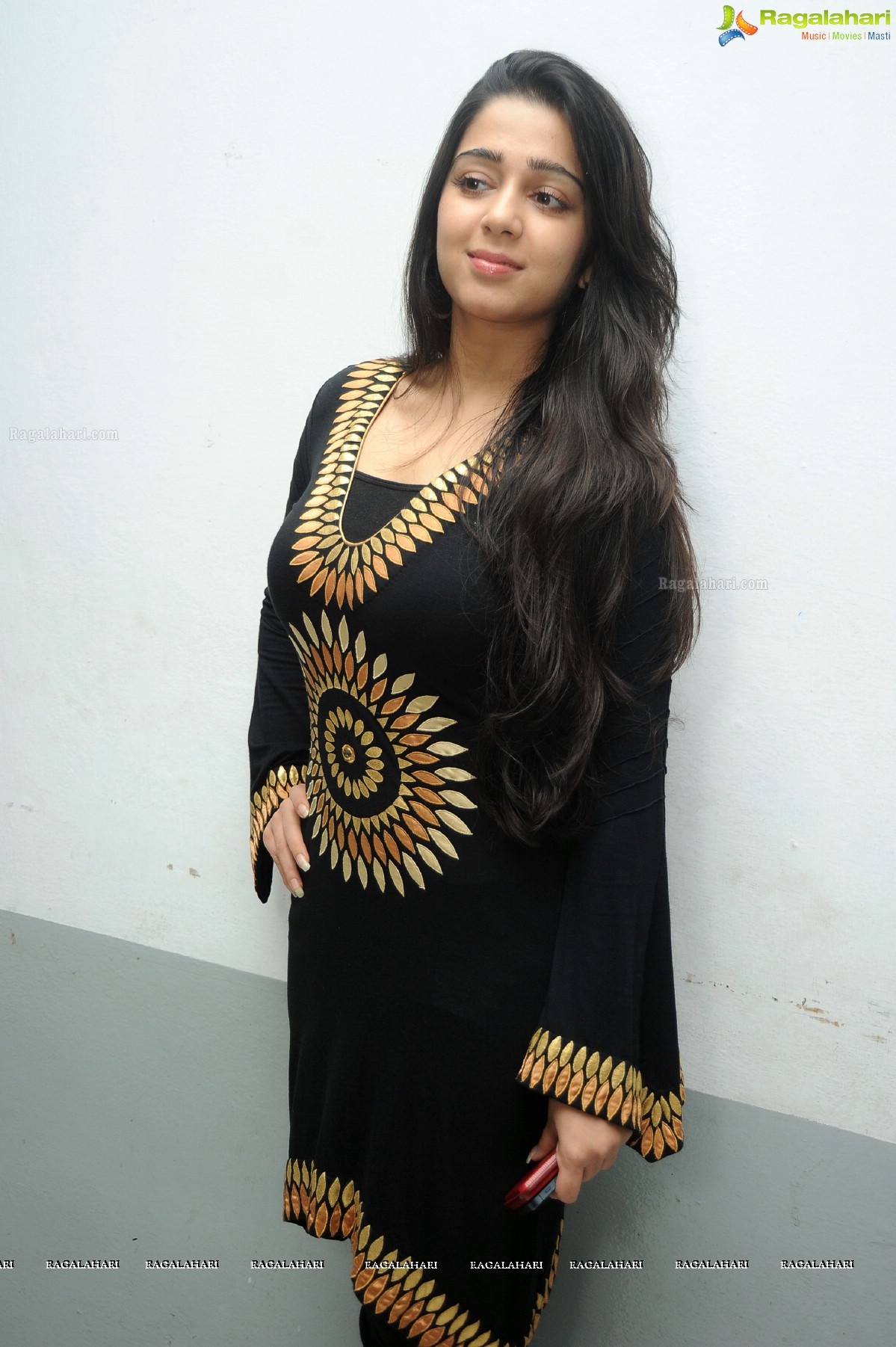Charmme in Black Dress at Prathighatana Teaser Launch, Exclusive Photos
