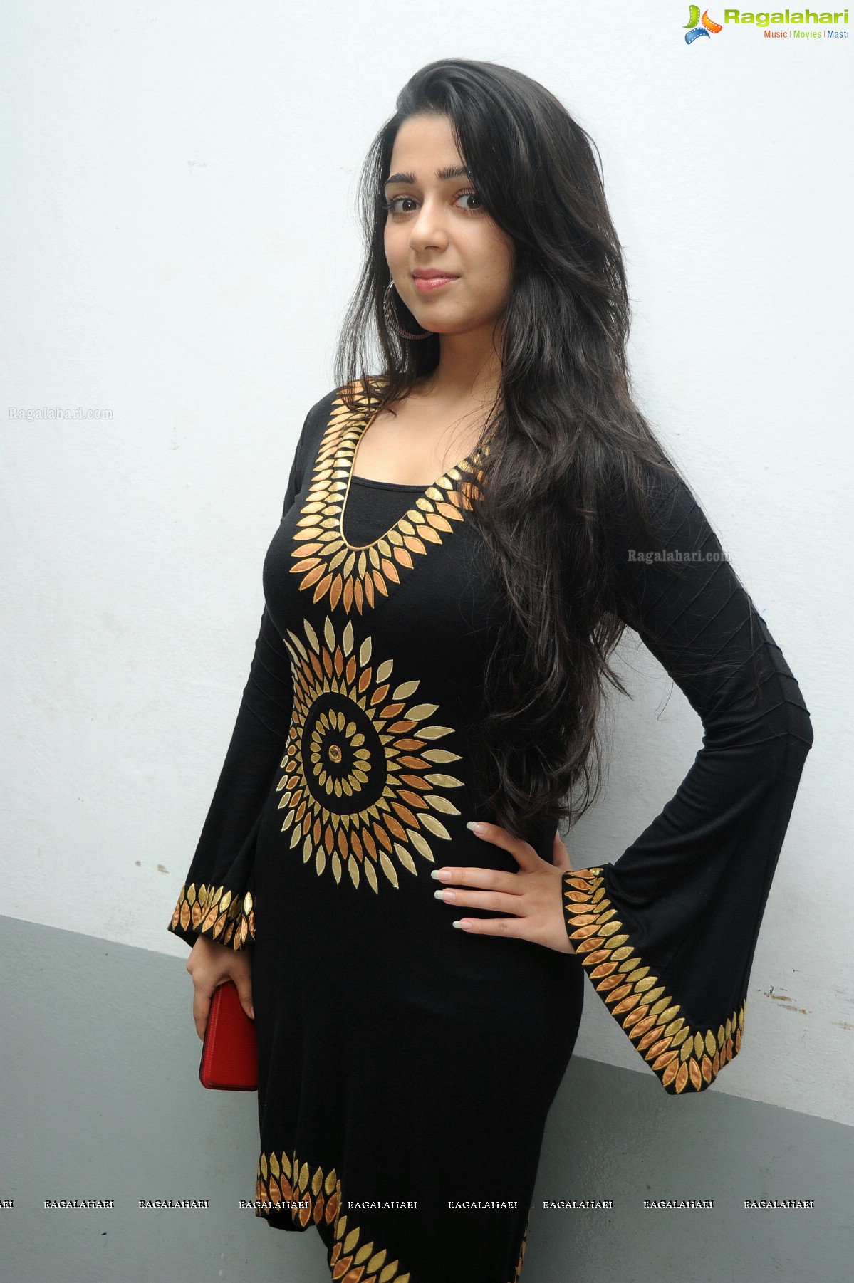 Charmme in Black Dress at Prathighatana Teaser Launch, Exclusive Photos