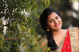 Tanusha in Red Saree