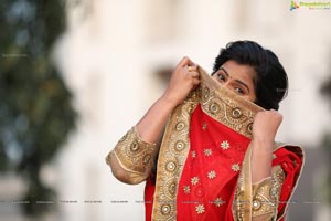 Tanusha in Red Saree