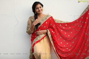 Tanusha in Red Saree