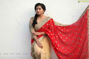 Tanusha in Red Saree