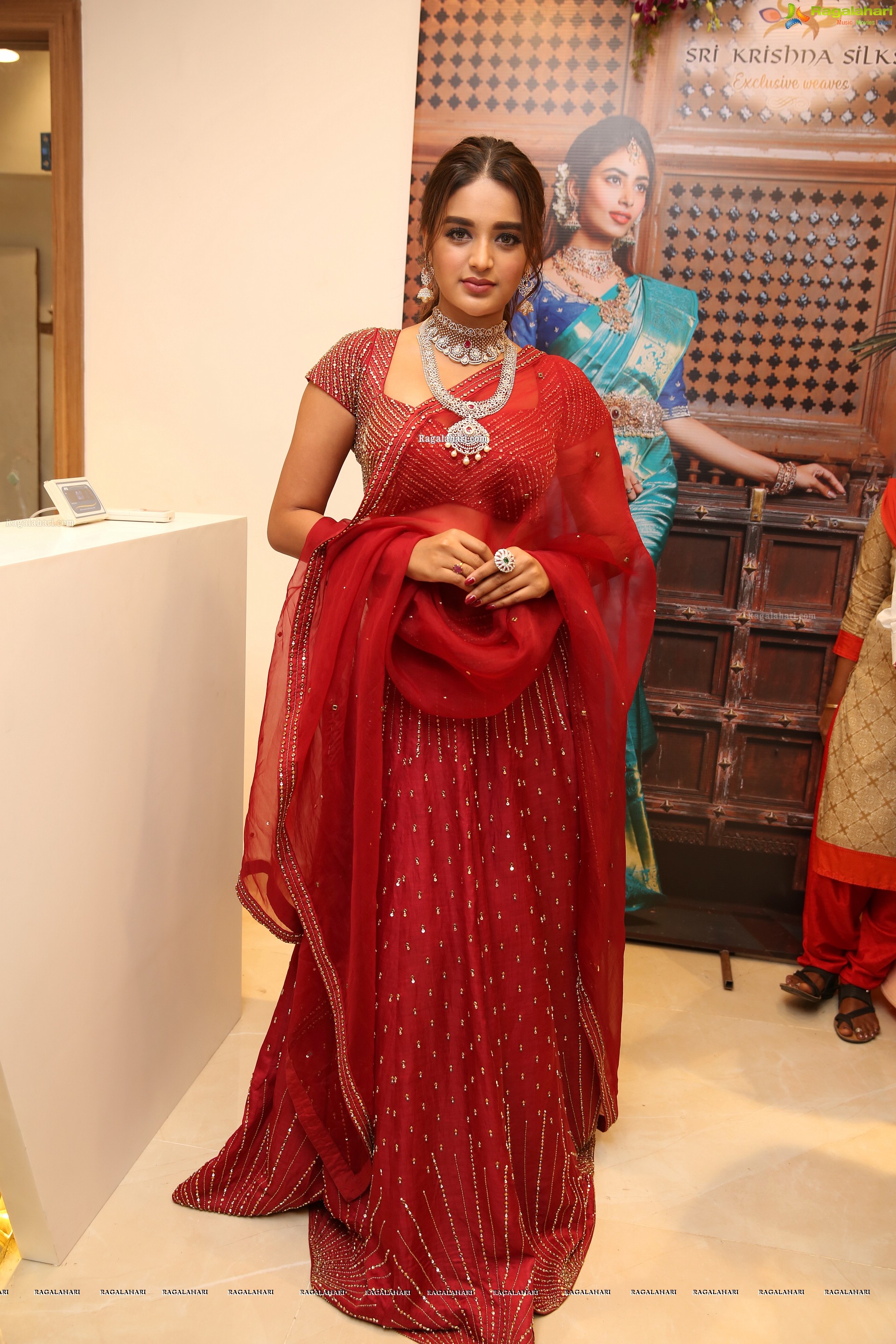 Nidhhi Agerwal at Sri Krishna Silks Launch at Banjara Hills - HD Gallery