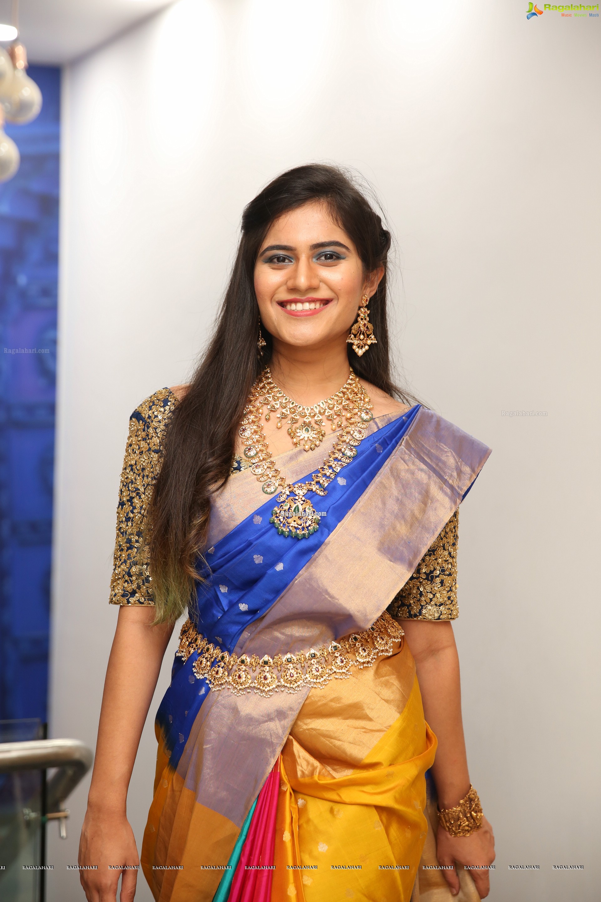 Tara Chowdary at Sri Krishna Silks Exclusive Weaves at Banjara Hills Curtain Raiser - HD Gallery