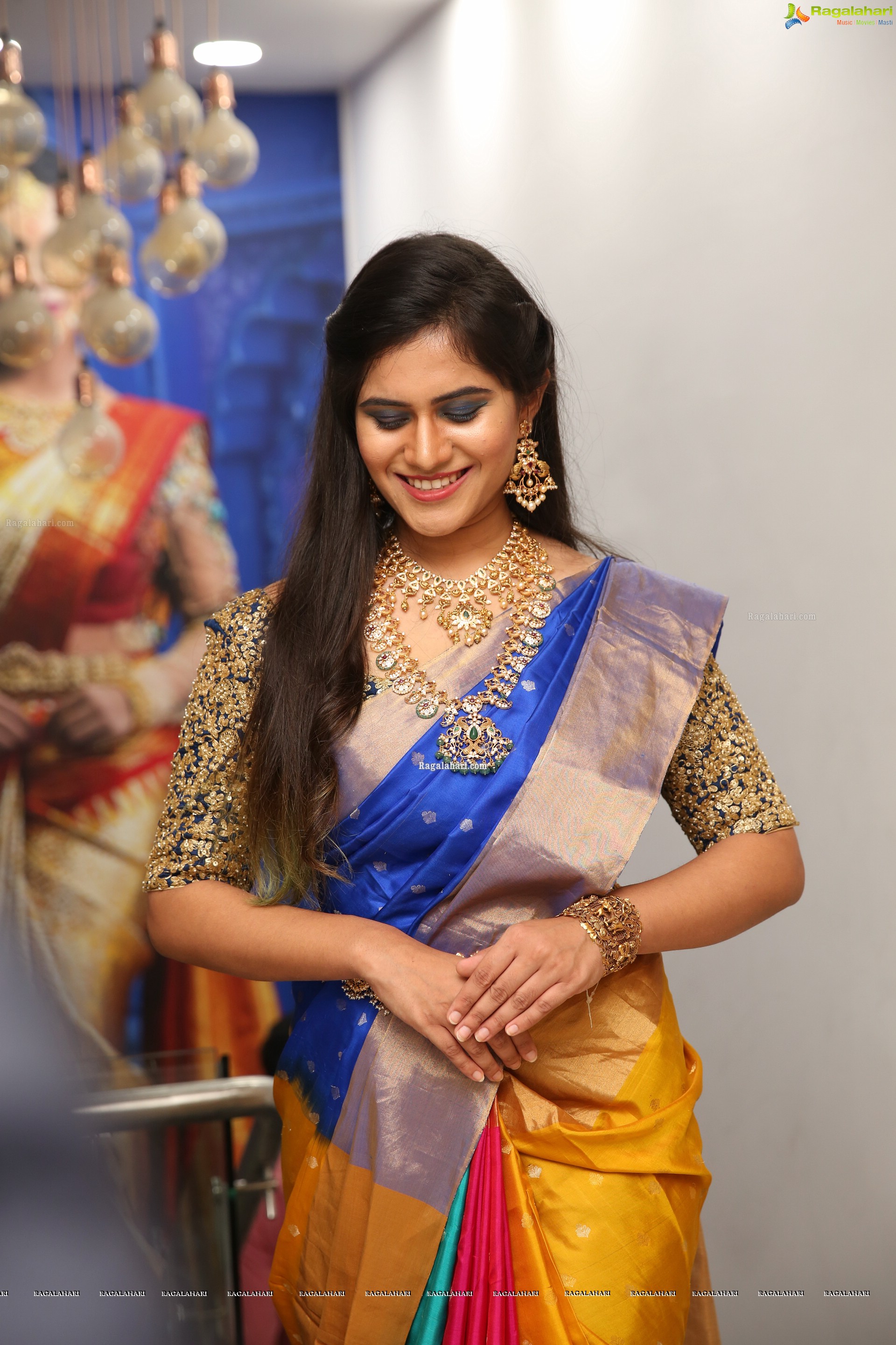 Tara Chowdary at Sri Krishna Silks Exclusive Weaves at Banjara Hills Curtain Raiser - HD Gallery