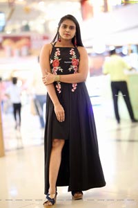 Anchor Priyanka in Black Thigh-High Slit Dress