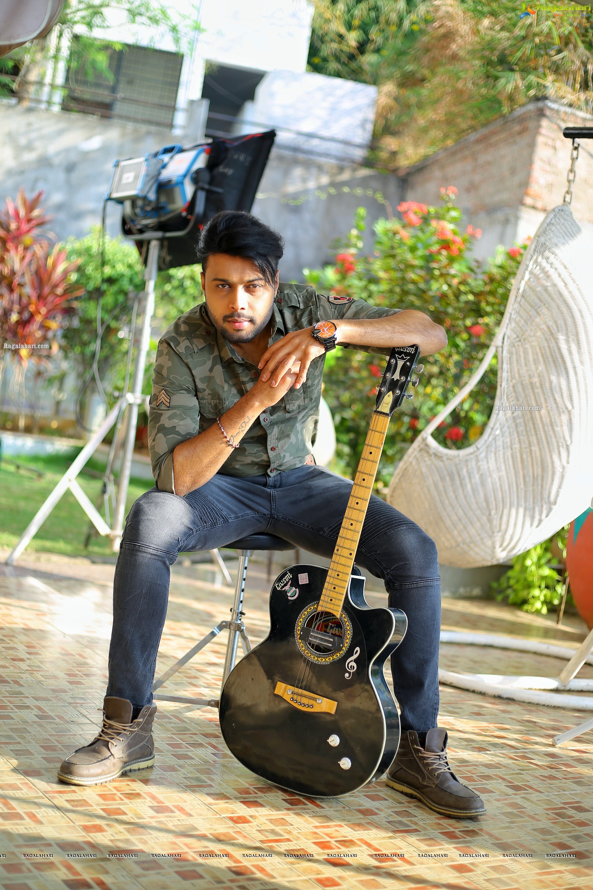 Bhushan Poses Holding Guitar - HD Gallery