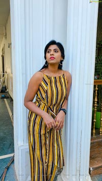 Manisha Pillai in Striped Jumpsuit