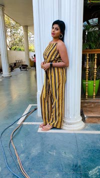 Manisha Pillai in Striped Jumpsuit