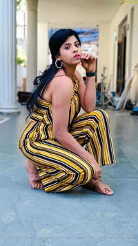 Manisha Pillai in Striped Jumpsuit