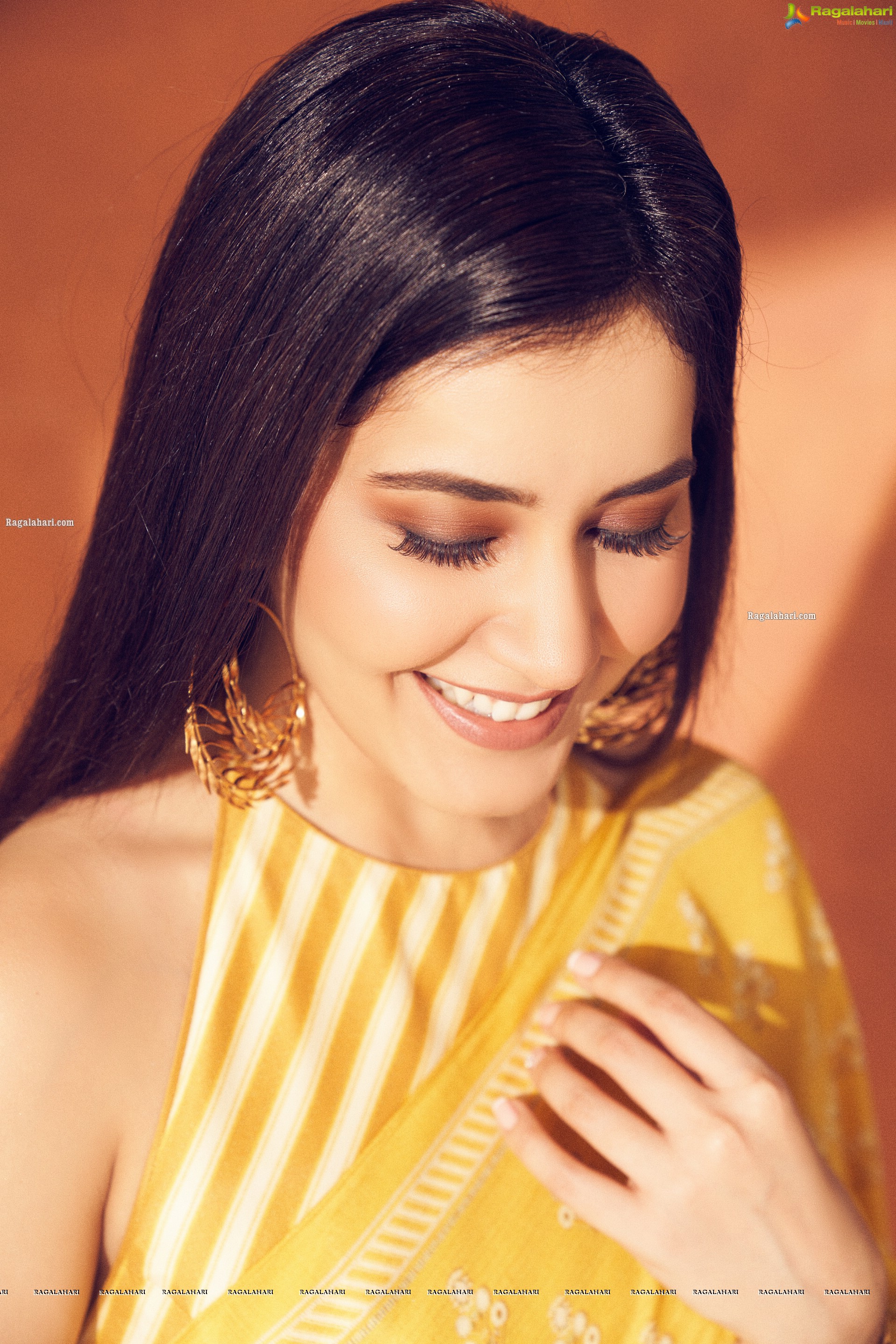 Raashi Khanna Wears a Sheer Yellow Saree - HD Gallery