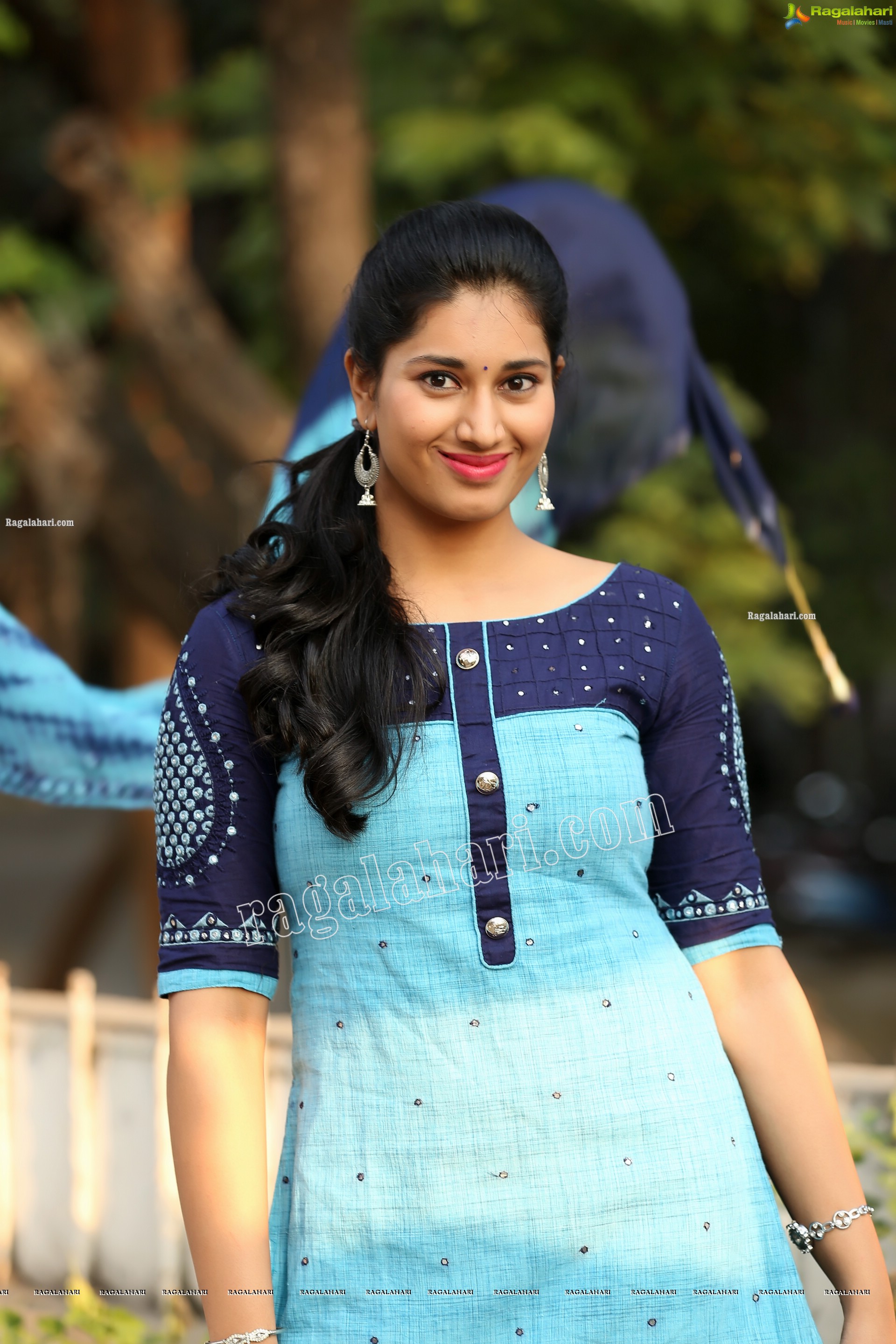 Akhila Ram in Blue Churidar, Exclusive Photo Shoot